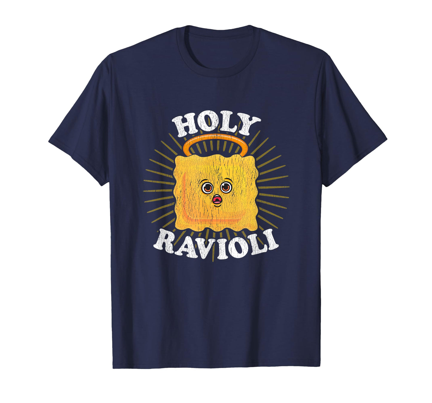 Holy Ravioli Pun Funny Kawaii Italian Food Illustration T-Shirt