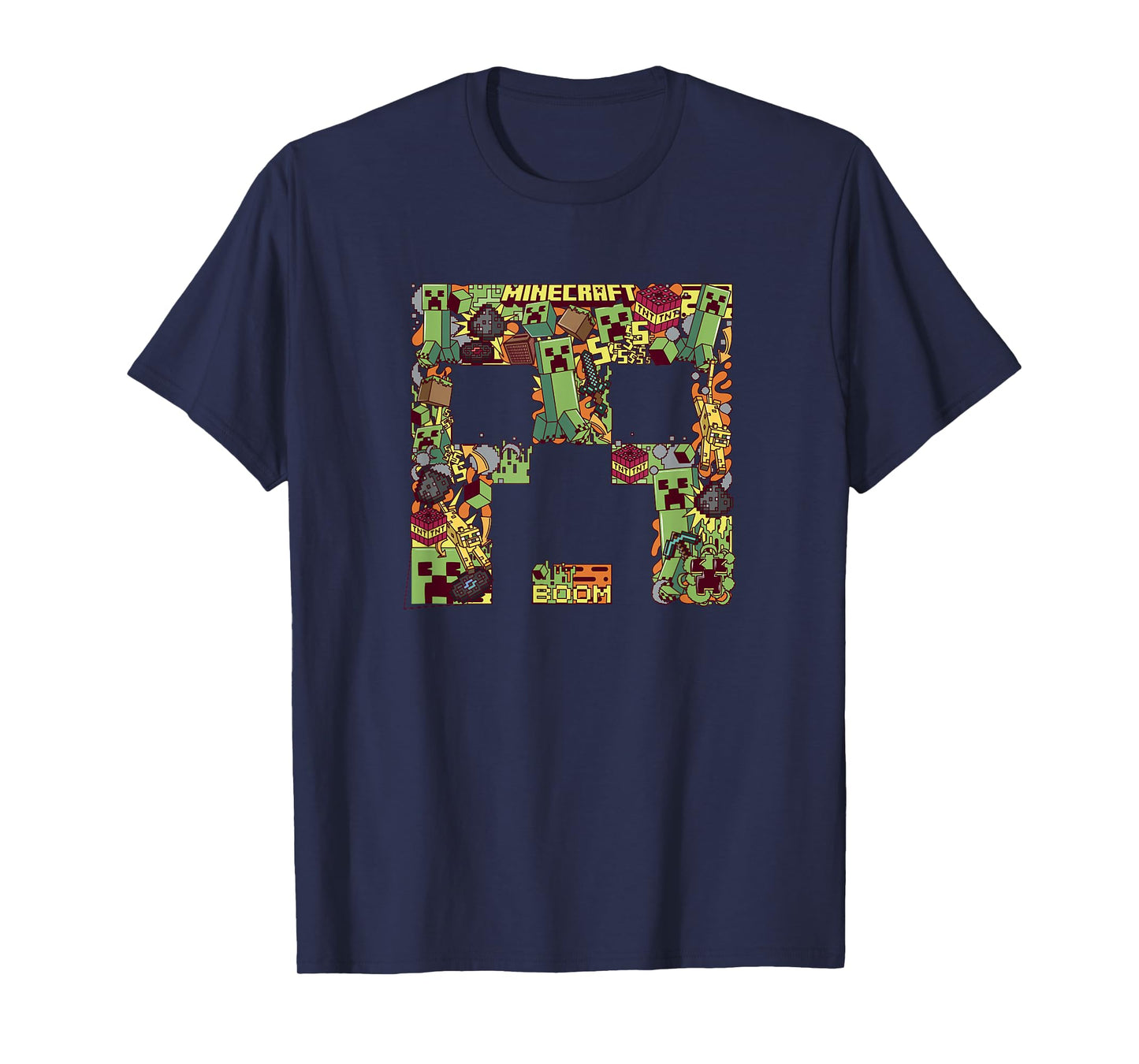 Minecraft Creeper Big Face Collage T-Shirt