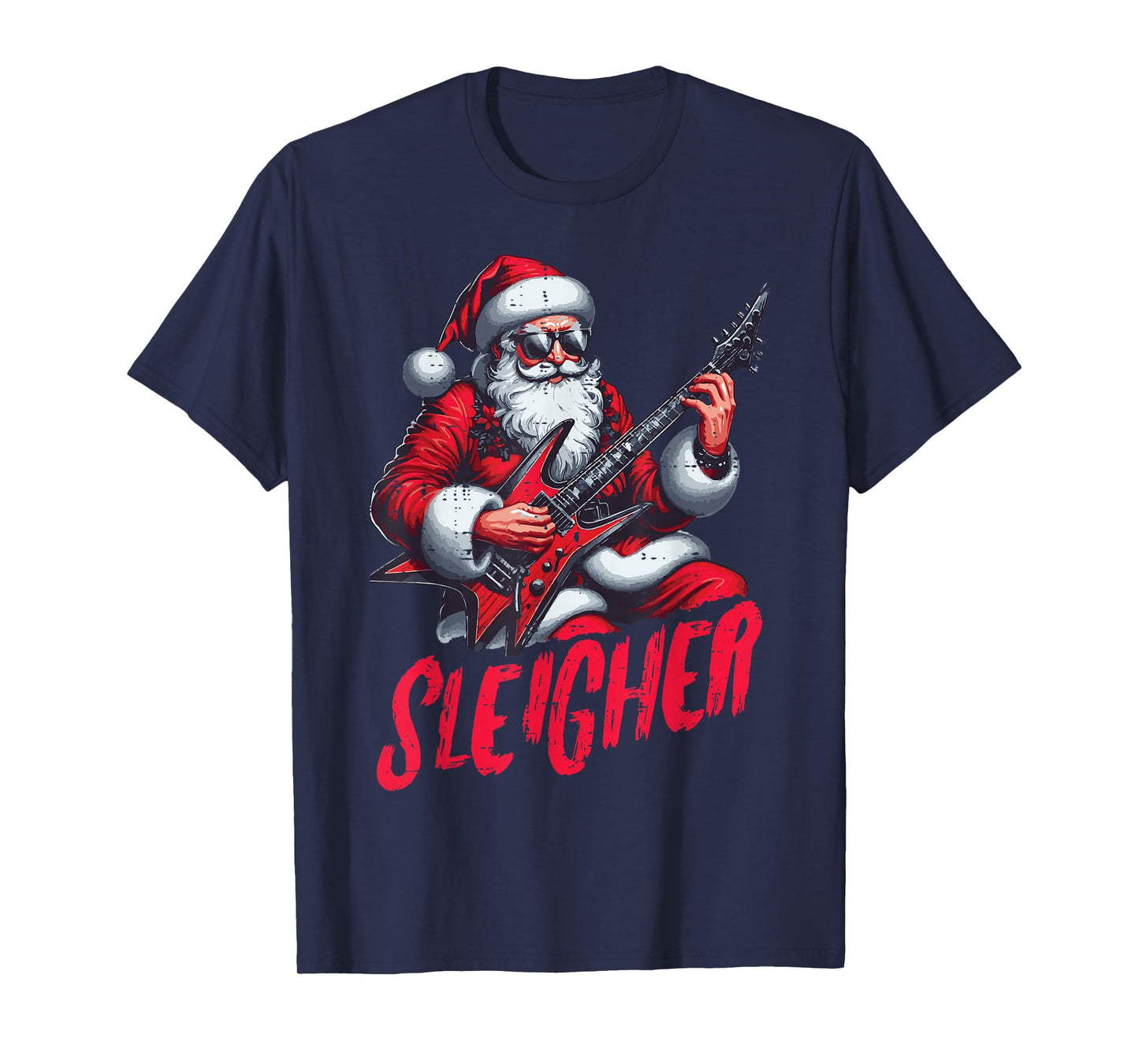 Christmas Santa Sleigher Rock Xmas Rocker Men Boys Kids Teen T-Shirt