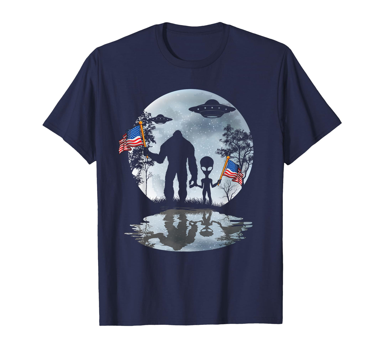 Alien Bigfoot Sasquatch UFO Extraterrestrial T-Shirt for Women Kids Men