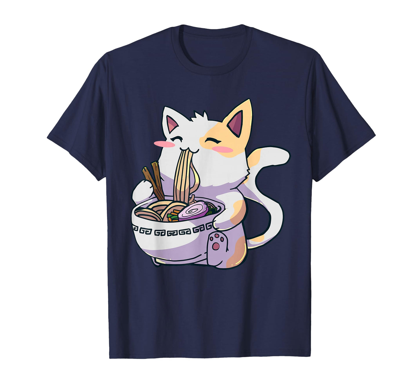 Ramen Cat Kawaii Anime Japanese Kawaii Neko T-Shirt Small