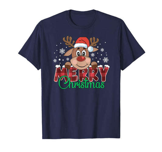 Merry Christmas Reindeer Xmas Family Men Women T-Shirt