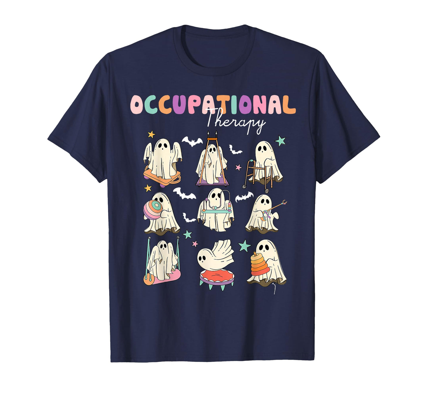 OT Occupational Therapy Halloween Retro Ghost OT Halloween T-Shirt