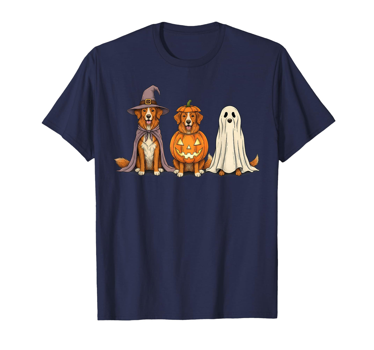 Spooky Nova Scotia Duck Tolling Retriever Pumpkin Halloween T-Shirt