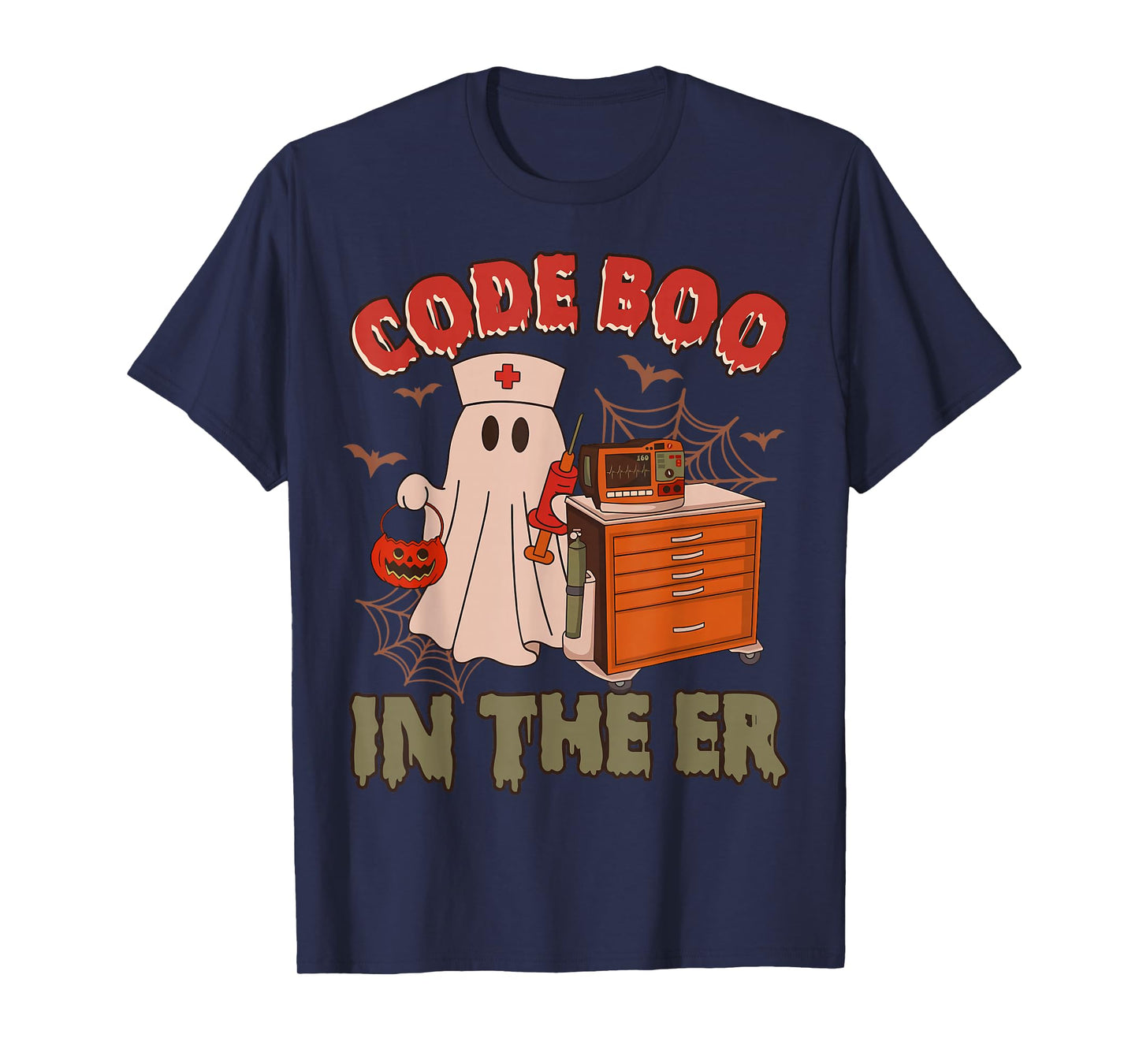 Retro Code Boo in The ER ICU Nurses Boo-JEE Ghost Halloween T-Shirt