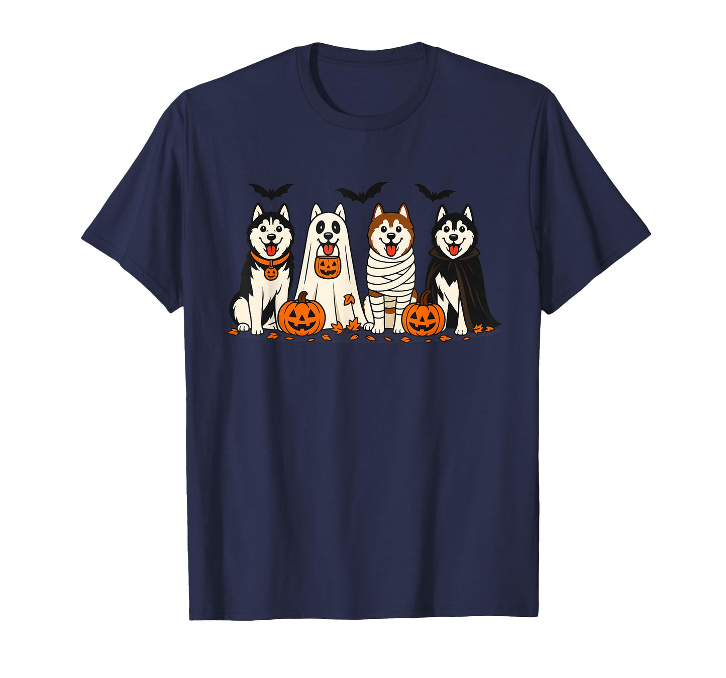 Husky Ghost Dogs Halloween Dog Lovers T-Shirt