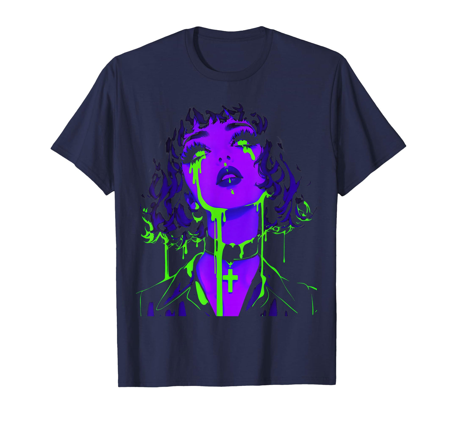 Cybergoth Cybercore Grunge Punk Goth Girl Alt Anime Manga T-Shirt