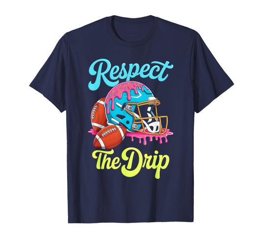 Football Drip Boys Football Ice Cream Sprinkle Respect Drip T-Shirt