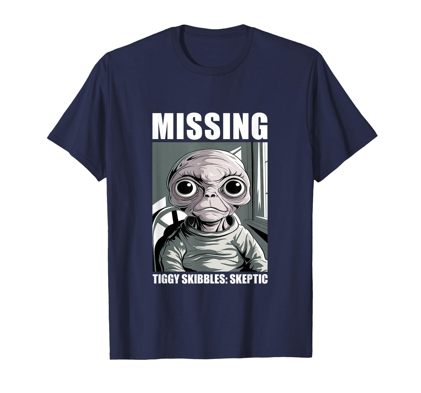Tiggy Skibbles Missing Alien Skeptic Fan Art T-Shirt
