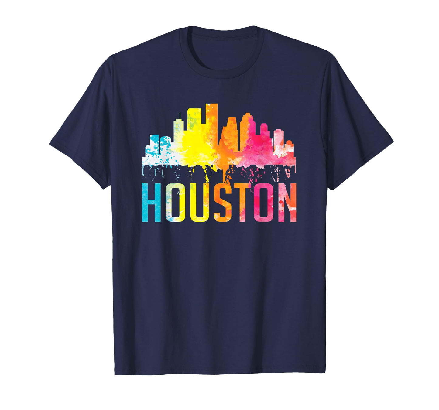 Houston Texas Watercolor Skyline Home State Souvenir Gift T-Shirt