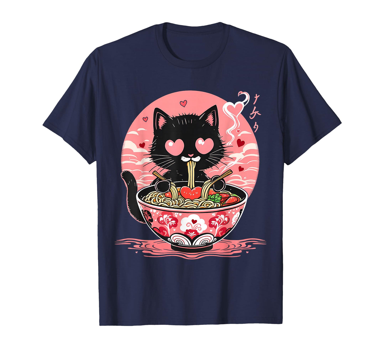 Kawaii Cat Ramen Anime Noodles Lover Japanese Aesthetic T-Shirt