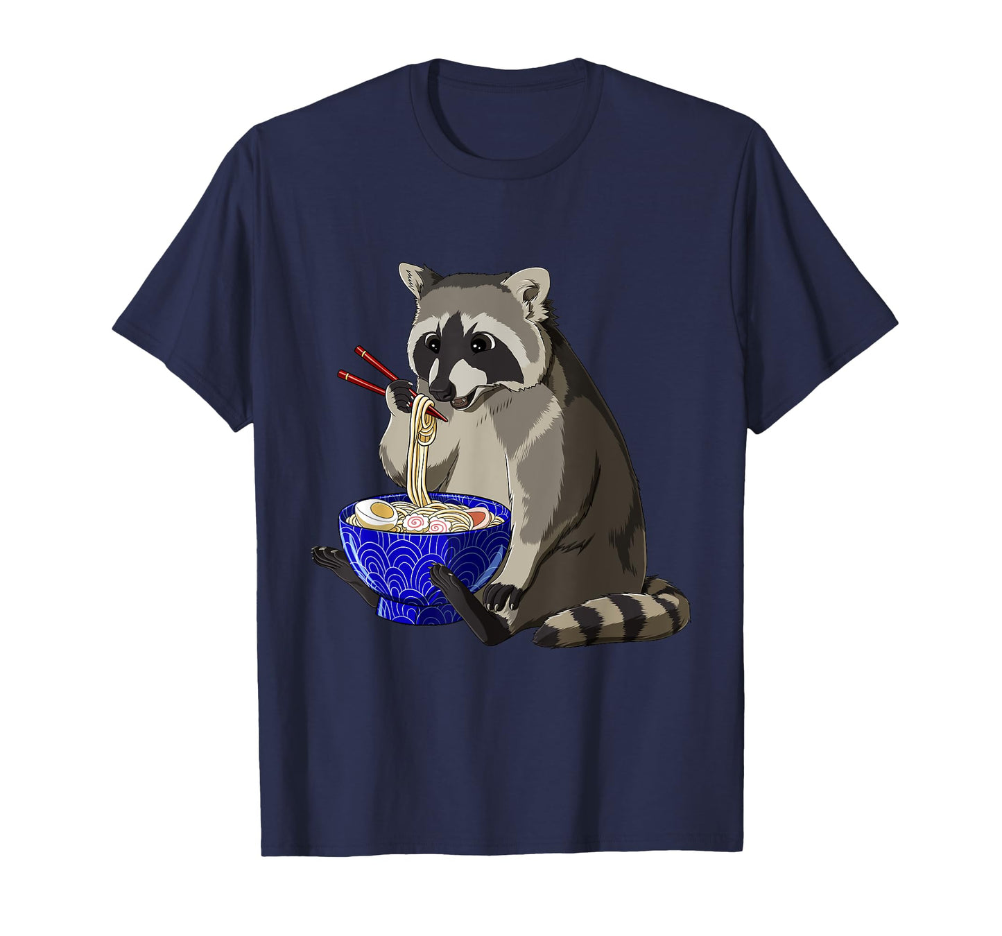 Raccoon Gifts Japanese Noodles Kawaii Ramen Bowl Funny Anime Raccoon T-Shirt - Black, Small, Unisex - Anime & Ramen Fans