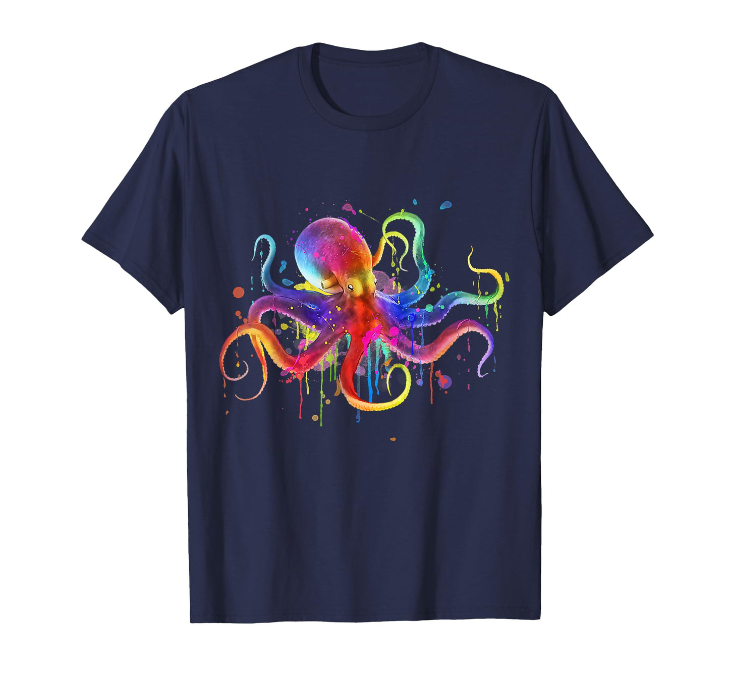 Dripping Rainbow Octopus psychedelic - Colorful Octopus T-Shirt