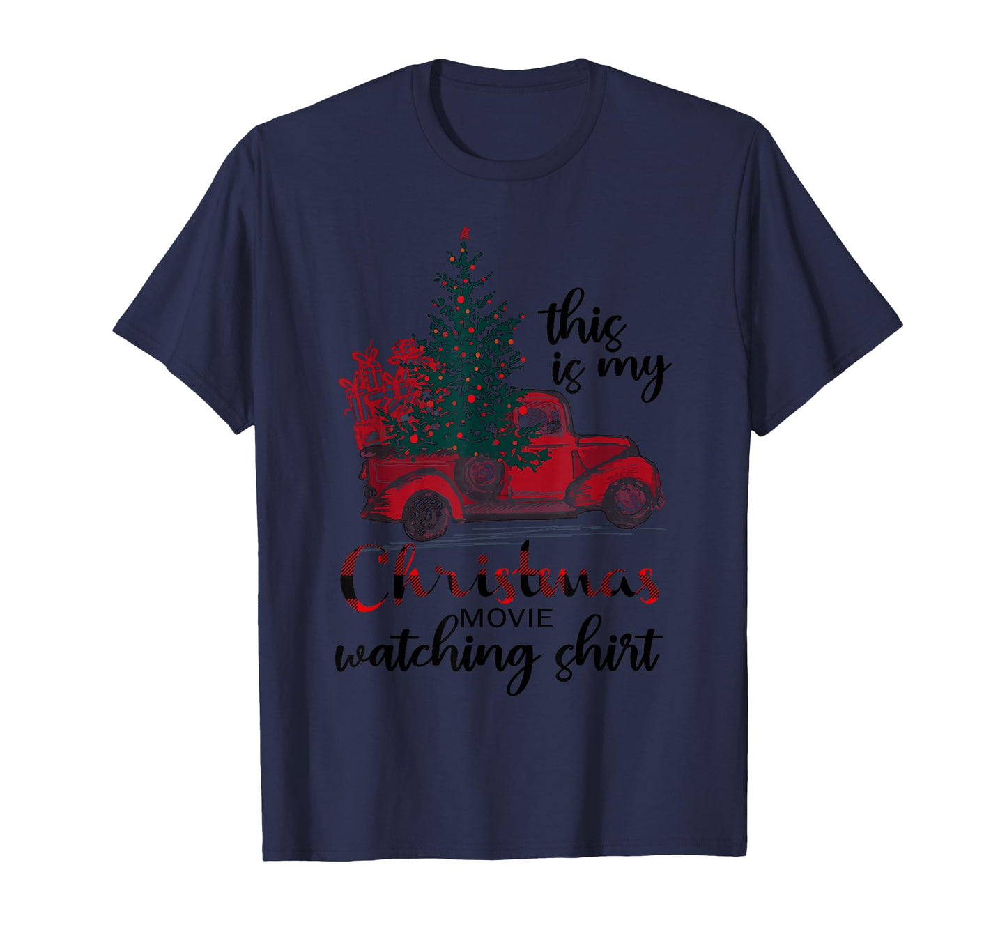 This is My Christmas Movie Watching Shirt Vintage Red Truck T-Shirt