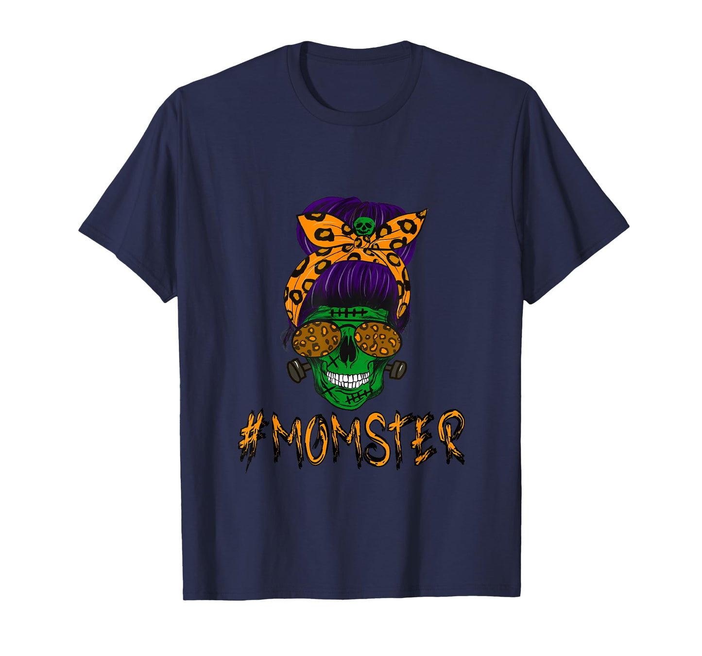 Monster Skull Momster Mom Life Halloween Matching Family T-Shirt