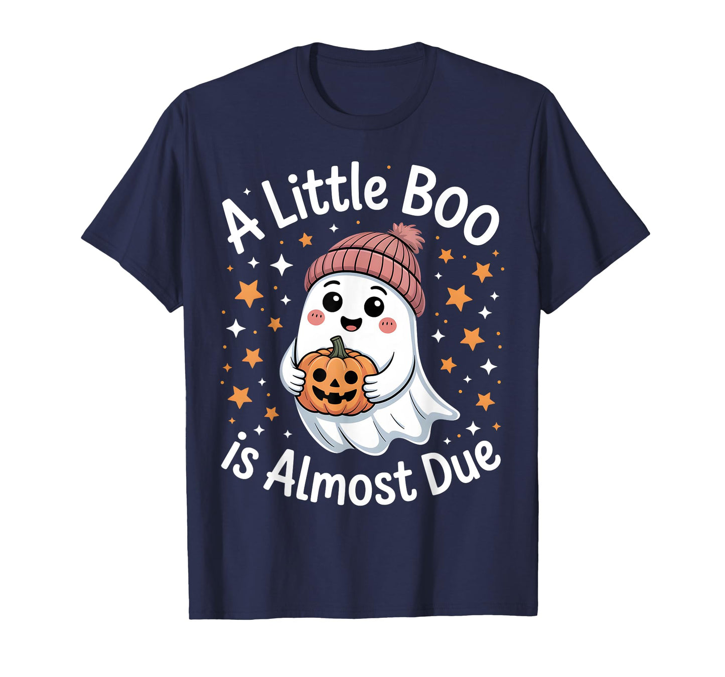 A Little Boo is Almost Due Ghost Pumpkin Reveal T-Shirt