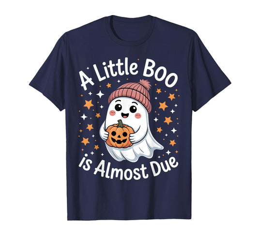 A Little Boo is Almost Due Ghost Pumpkin Reveal T-Shirt