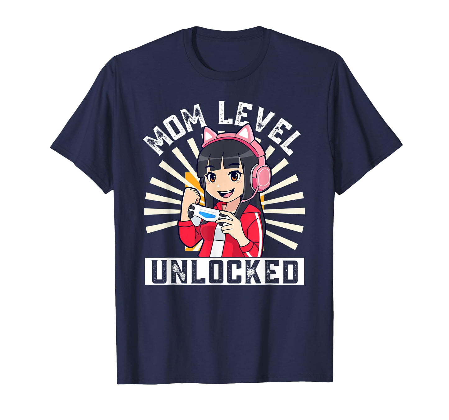 Mom Level Unlocked Gamer Pregnancy Anime Mother's Day Lover T-Shirt