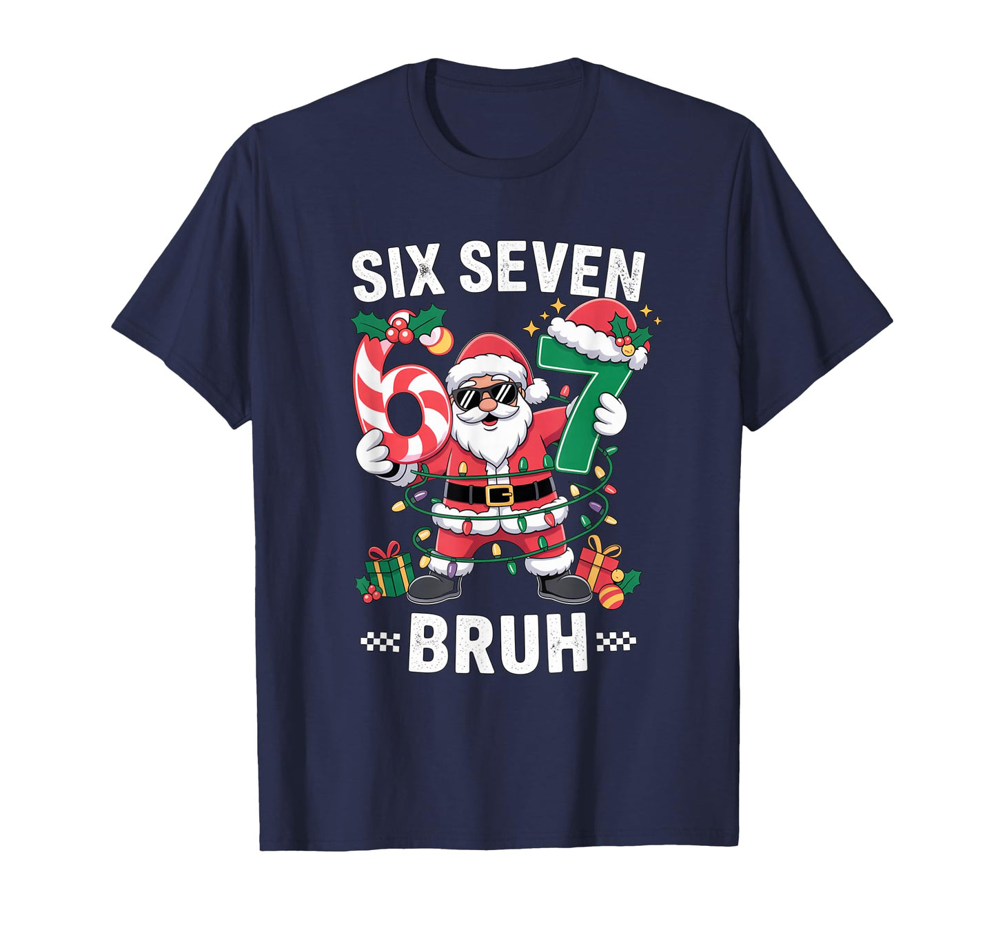67 Six Seven Burh Christmas 6 7 Meme Pajamas Gen Alpha Slang T-Shirt