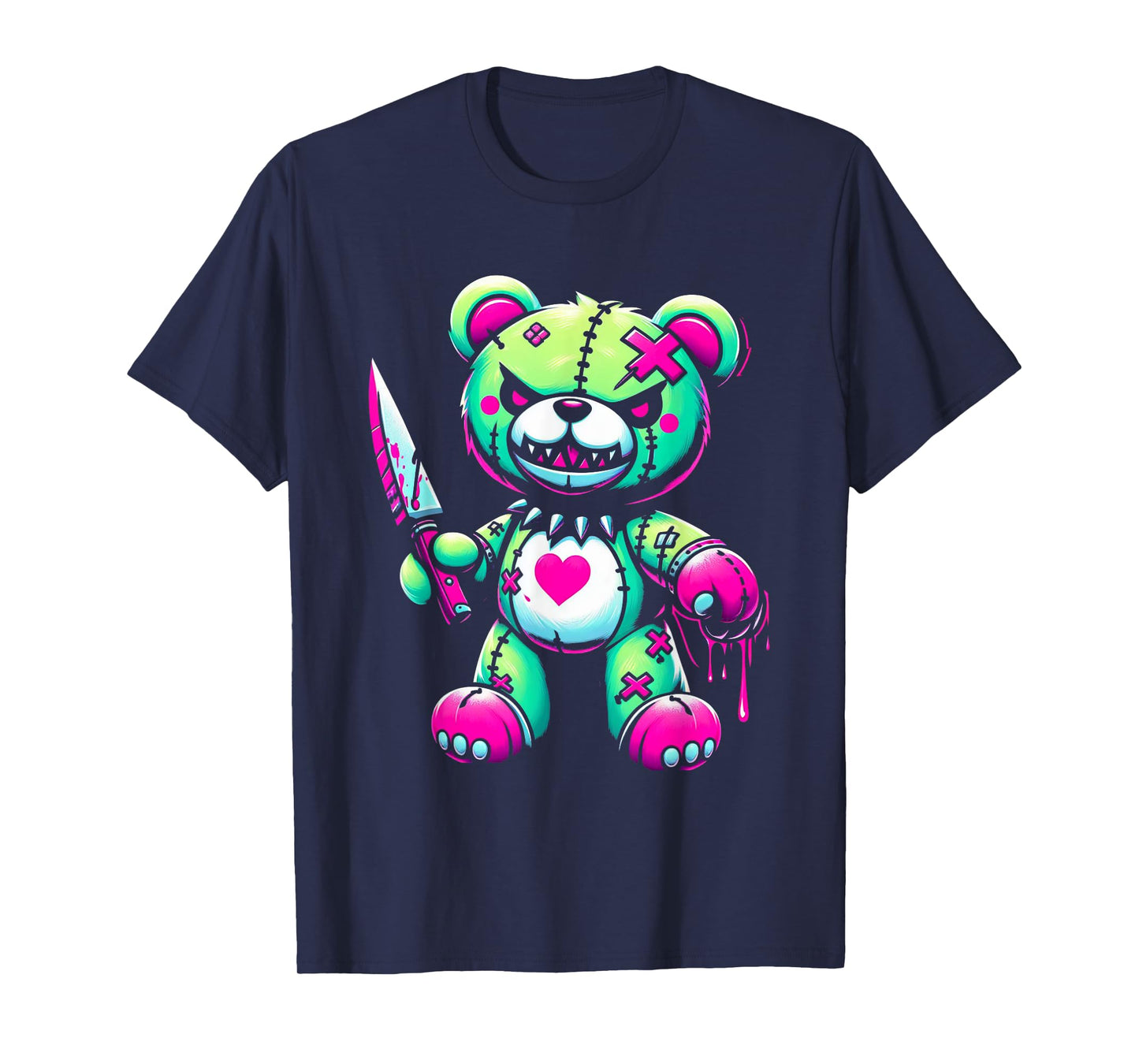 Pastel Goth Teddy Bear Horror Halloween Creepy Scary T-Shirt