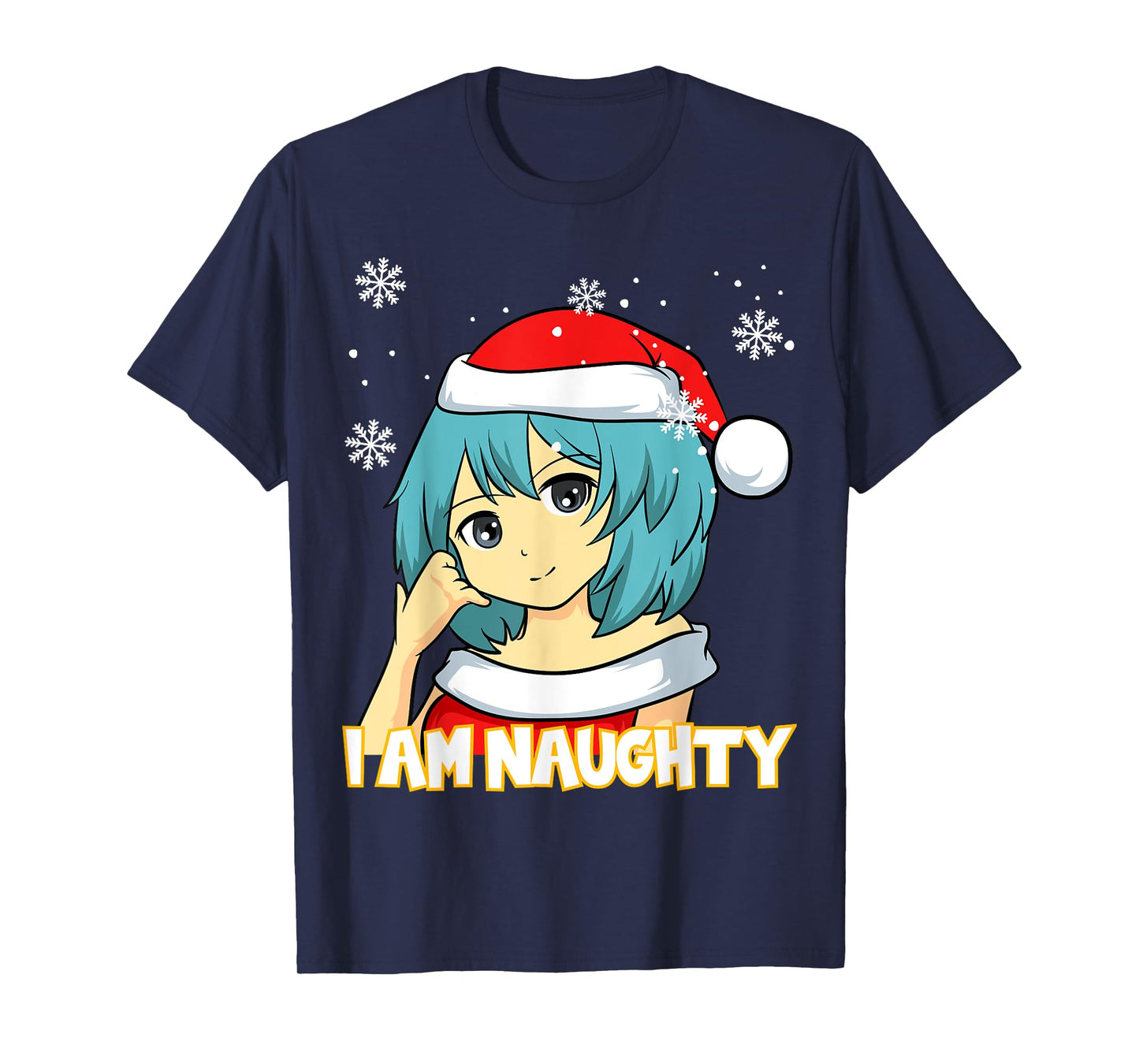 I am Naughty Anime Manga Gaming Cosplay Merry Christmas T-Shirt