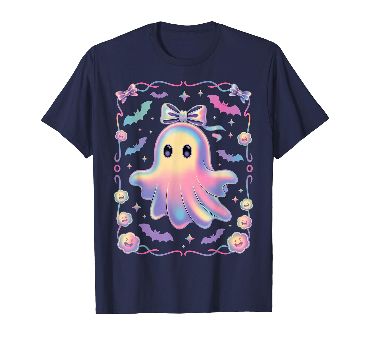 Preppy Halloween Ghost Cute Boo Ghost Coquette Spooky Girly T-Shirt