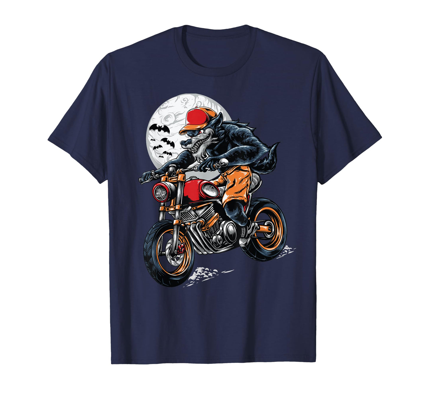 werewolf biker gift for lovers Motorcycle costume T-Shirt