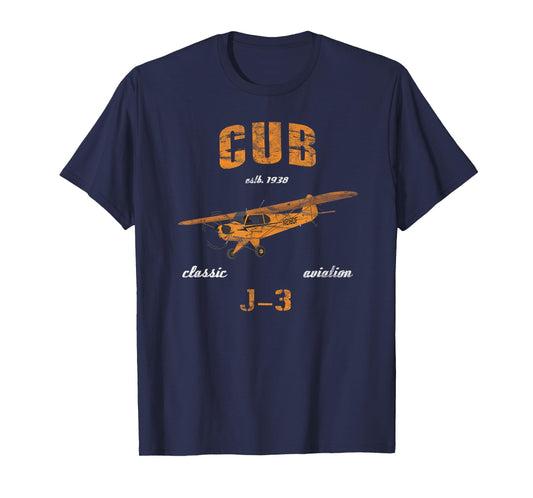 J-3 Cub Classic Airplane Aviation Vintage Pilot T-Shirt