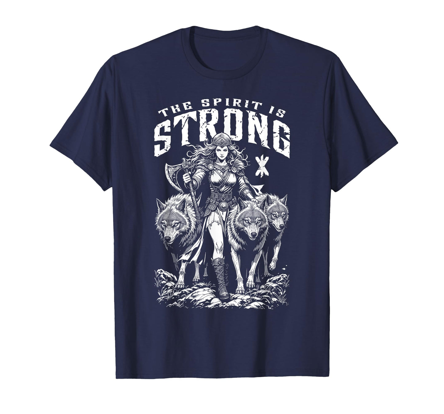 Viking Woman Shield Maiden Strong Norse Spirit Wolf Pack T-Shirt