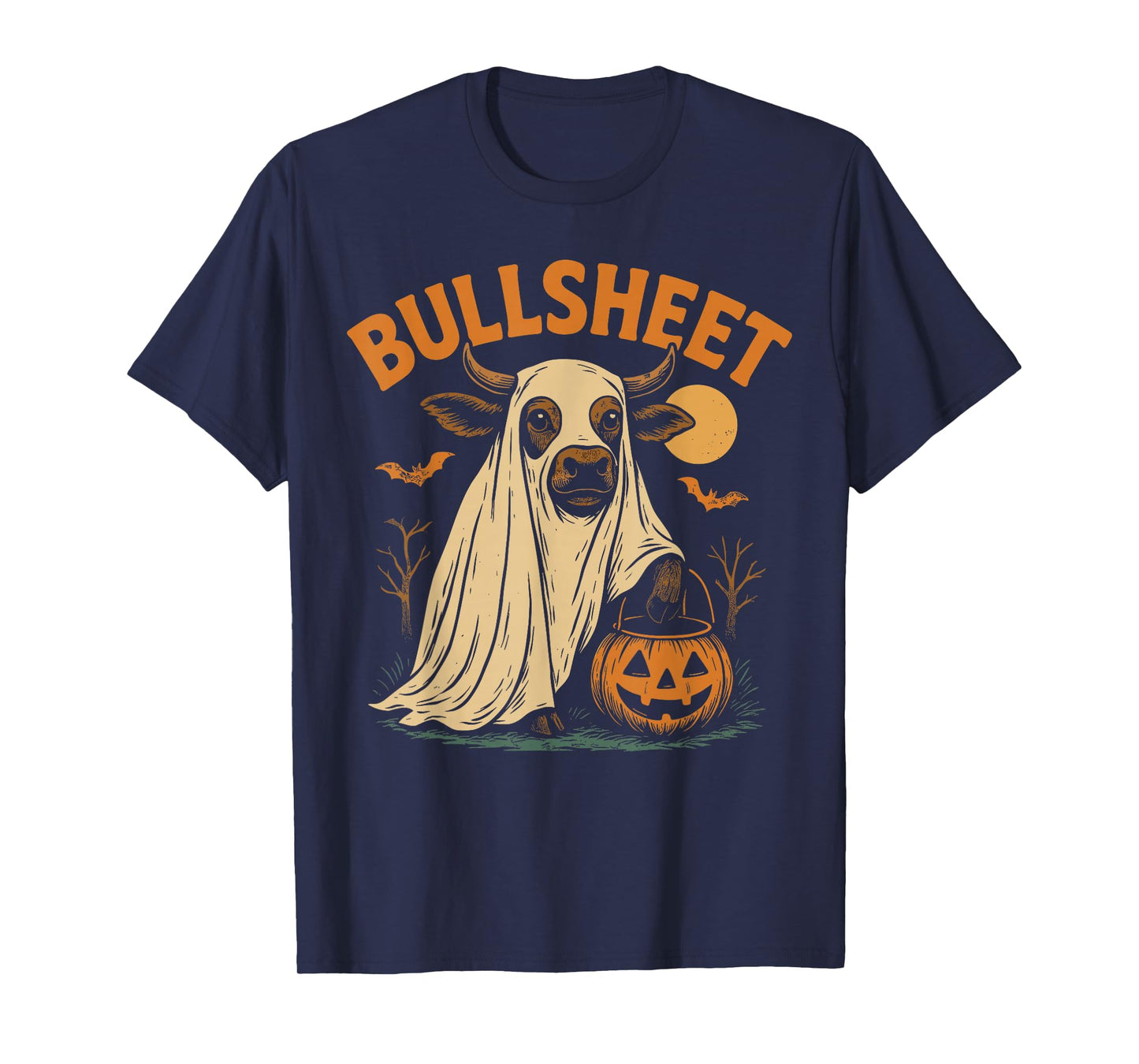 Bullsheet Ghost Cow - Funny Country Halloween T-Shirt