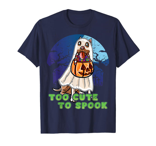 Pitbull Pittie Happy Halloween Costume Ghost T-Shirt