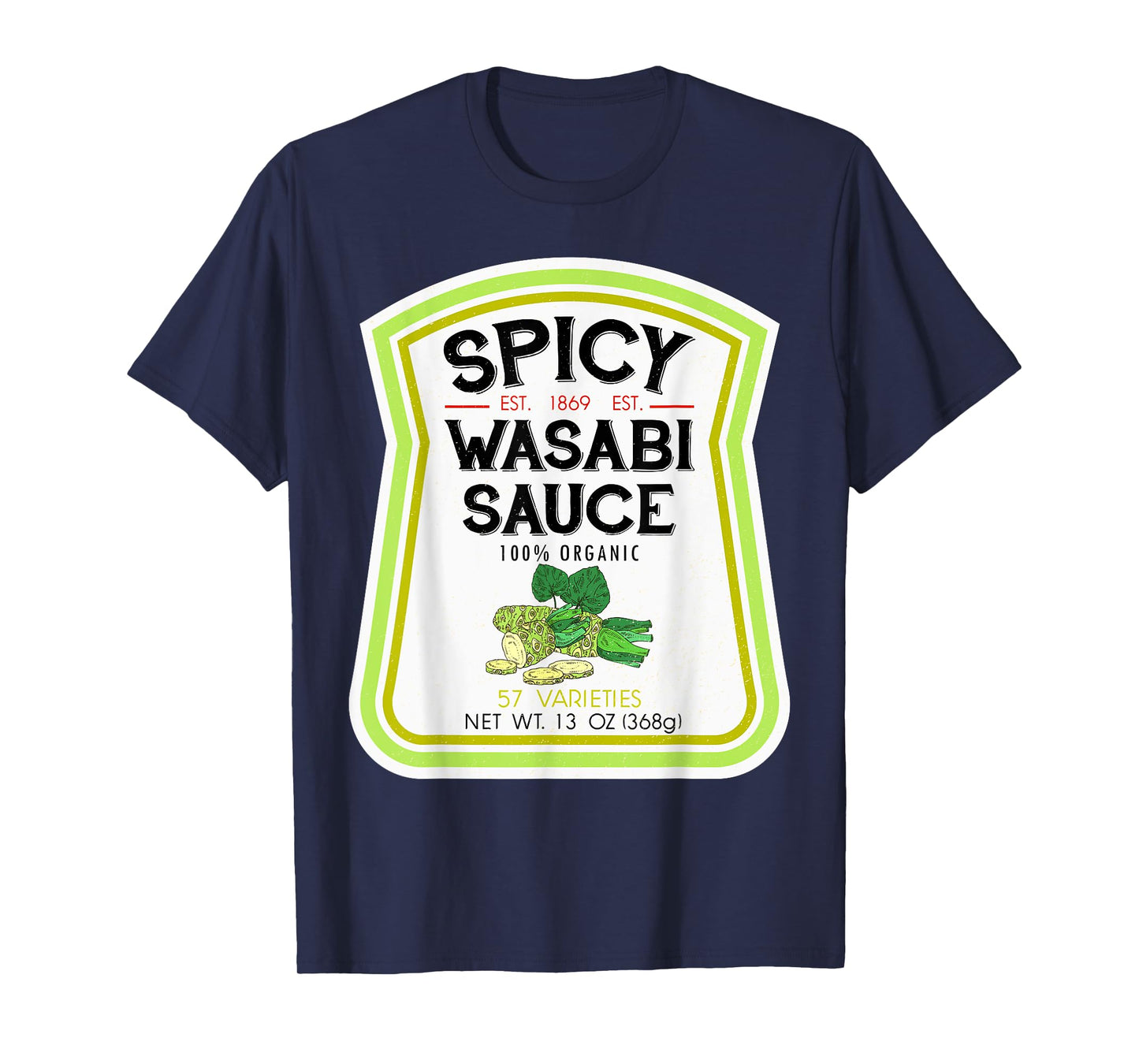 Wasabi Sauce Bottle Label Halloween 2021 Couples Costume T-Shirt
