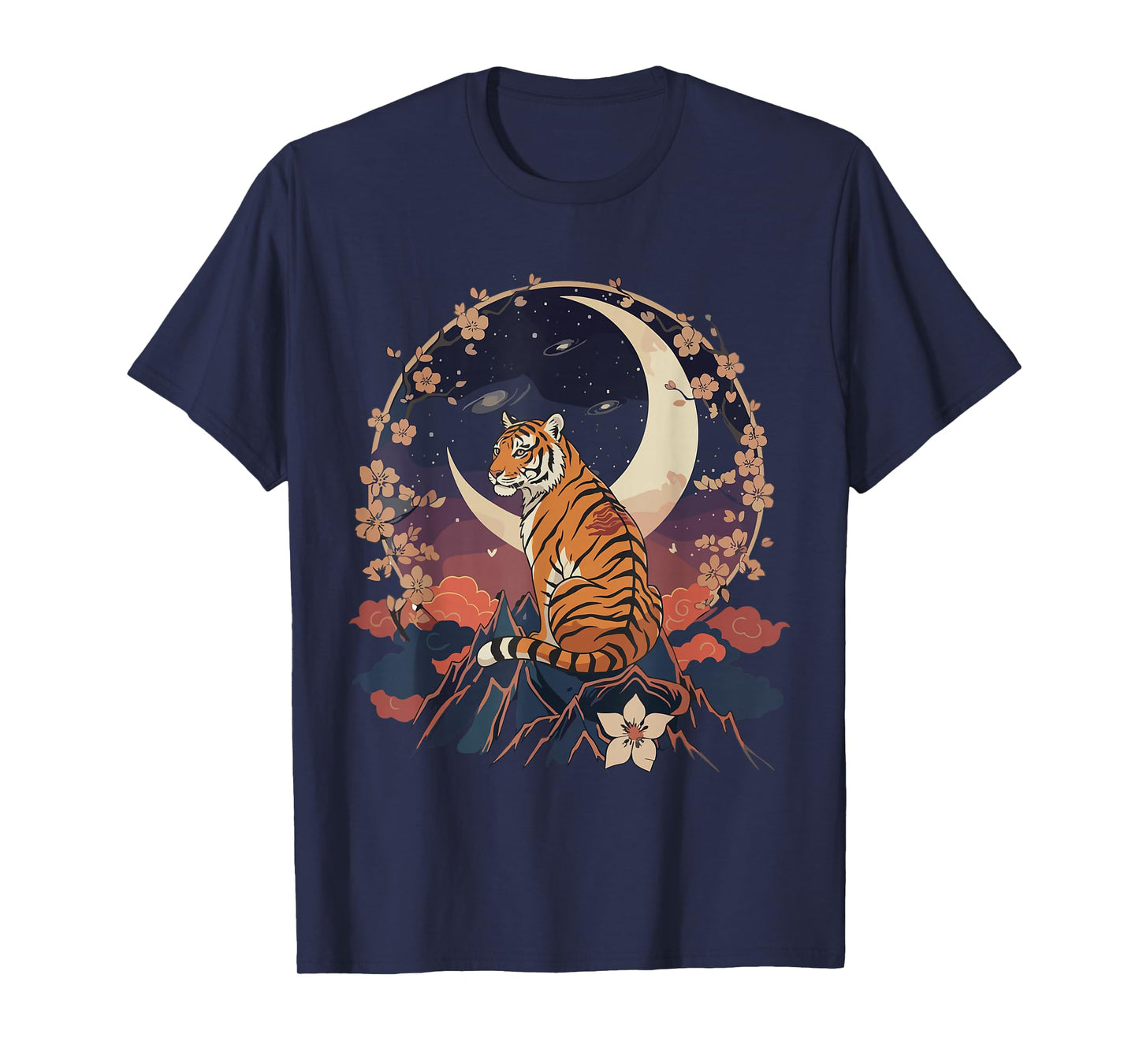Kawaii Tiger Moon Japanese Anime T Shirts Men Women Kids T-Shirt