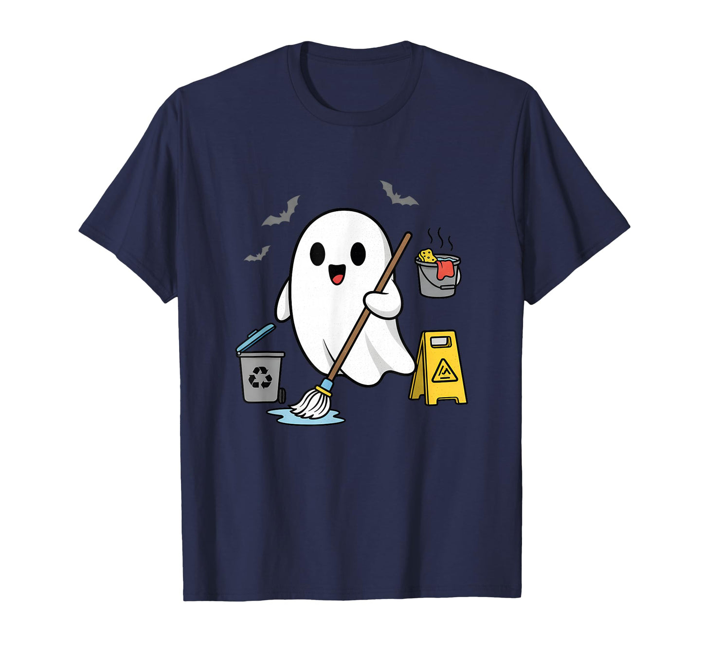 School Custodian Janitor Spooky Ghost Halloween Costume T-Shirt