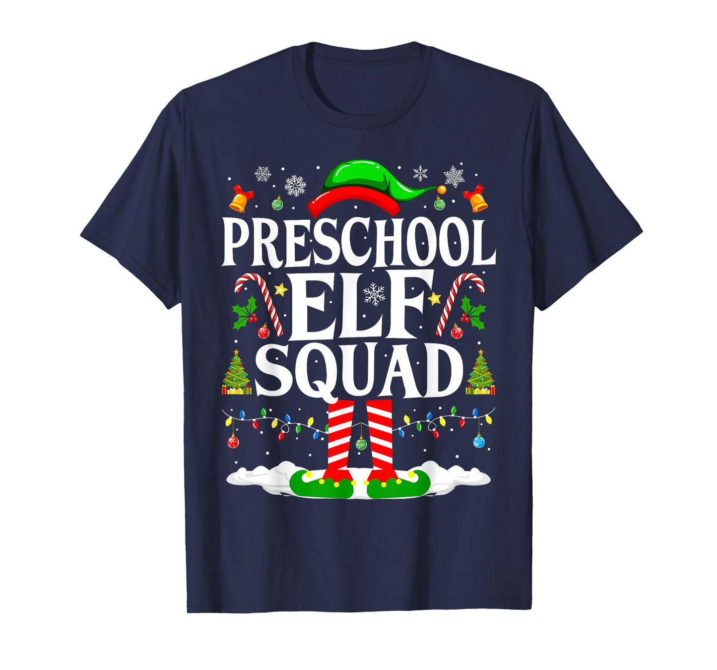 Preschool Elf Squad Xmas Funny Christmas Preschool Teacher T-Shirt
