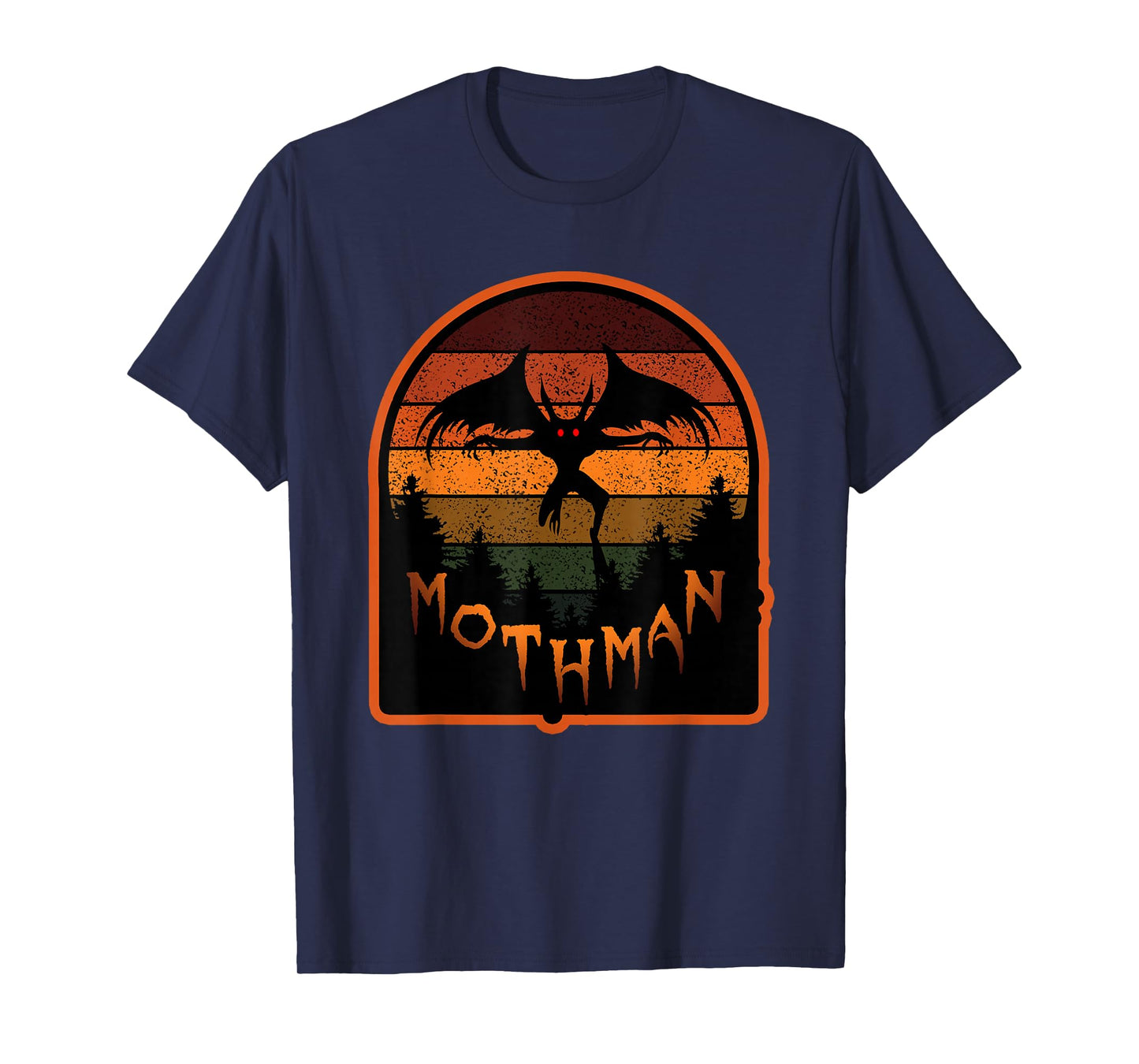 Cryptid Vintage Orange Mothman Folklore T-Shirt Small