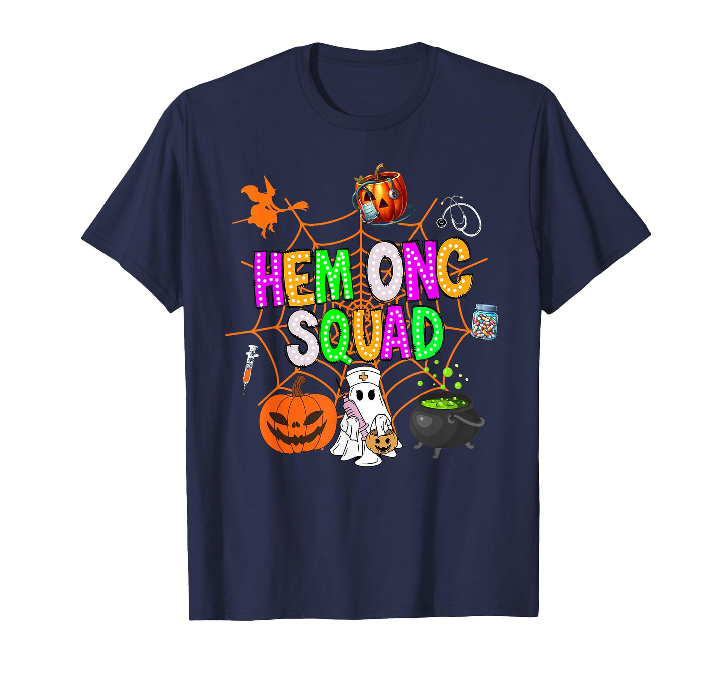 Hem Onc Squad Nurse Halloween Ghost PEDS Hematology Oncology T-Shirt