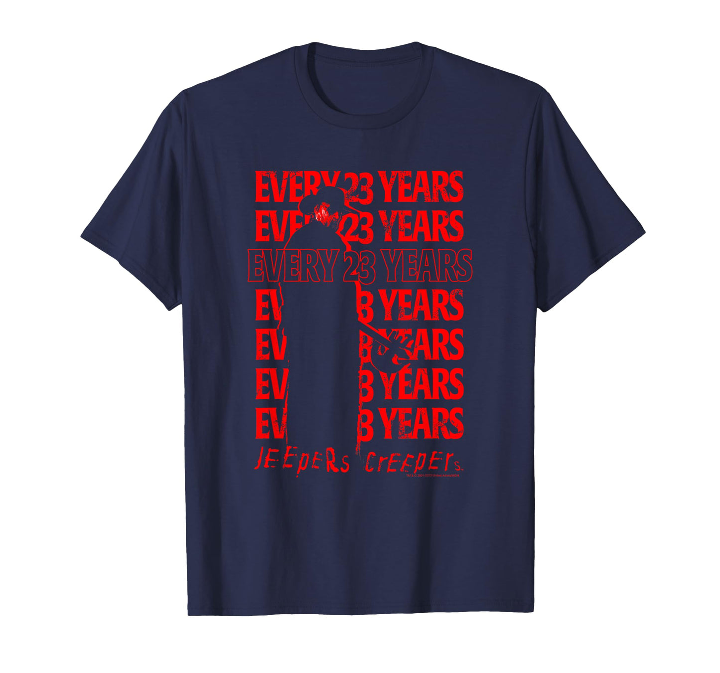 Jeepers Creepers Halloween Every 23 Years Red Vintage Stack T-Shirt