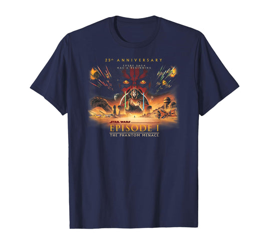 Star Wars 25th Anniversary Phantom Menace Episode I Poster T-Shirt