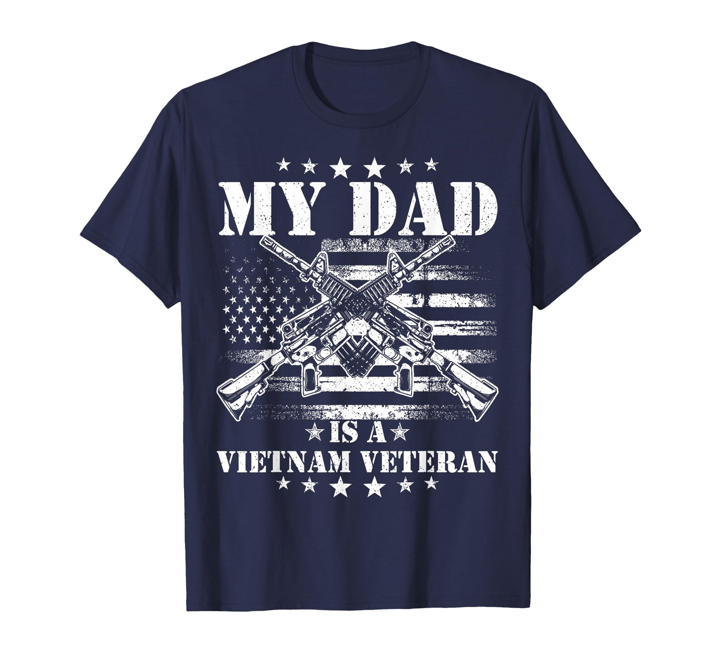 My Dad Is A Vietnam Veteran Proud US Patriotic Vet USA Flag T-Shirt