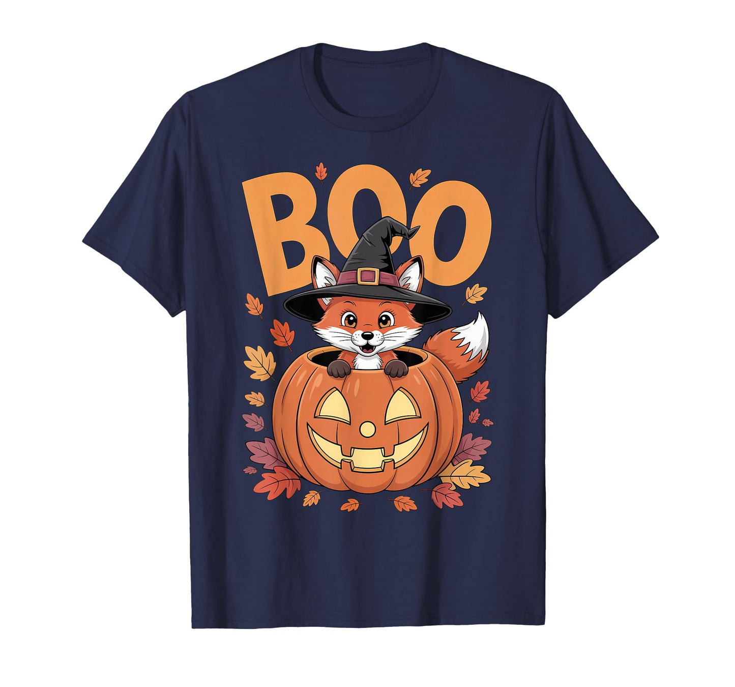 Fox Costume on Pumpkin Halloween Fox T-Shirt
