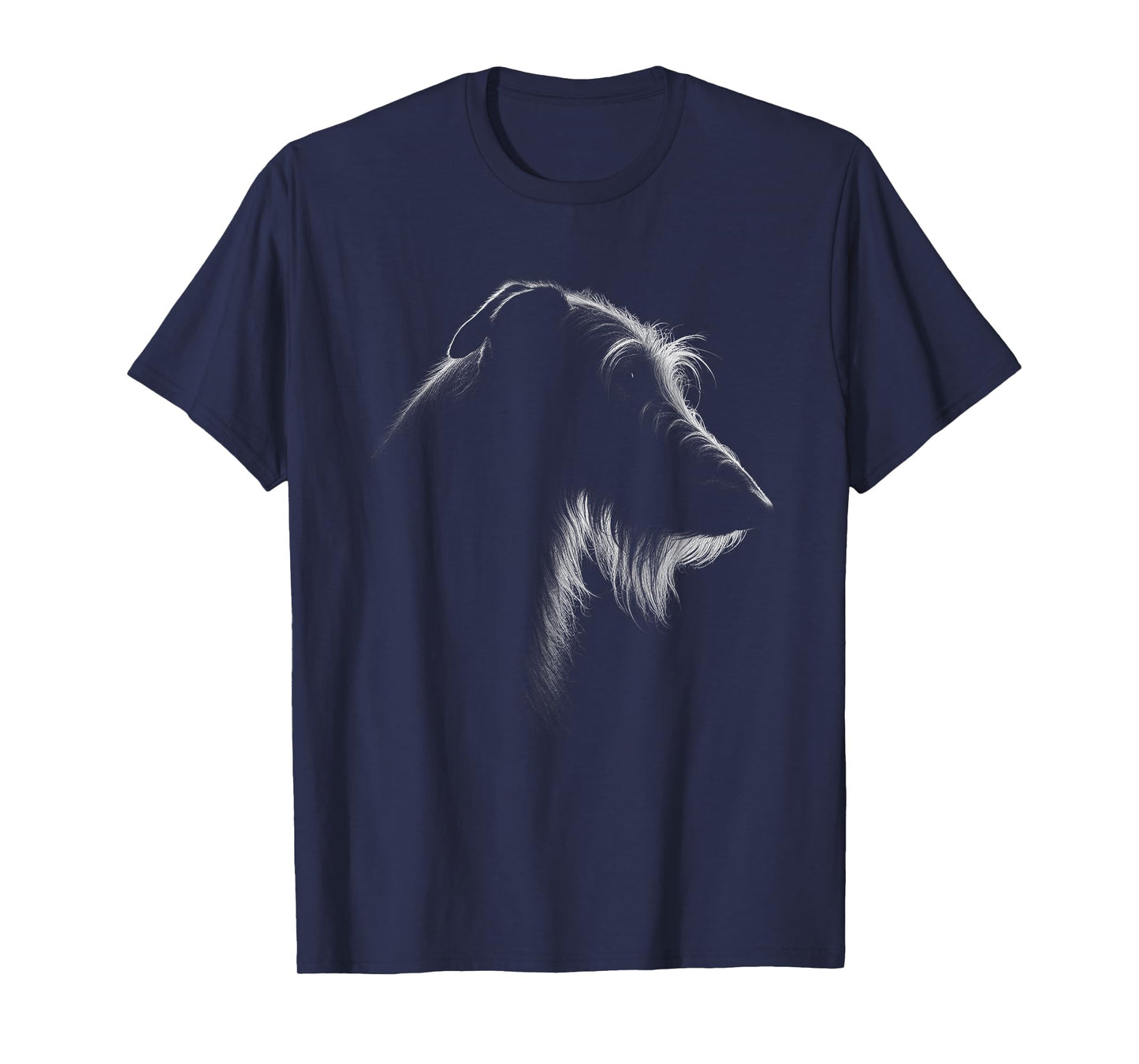 Irish Wolfhound Dog Face Art Design T-Shirt