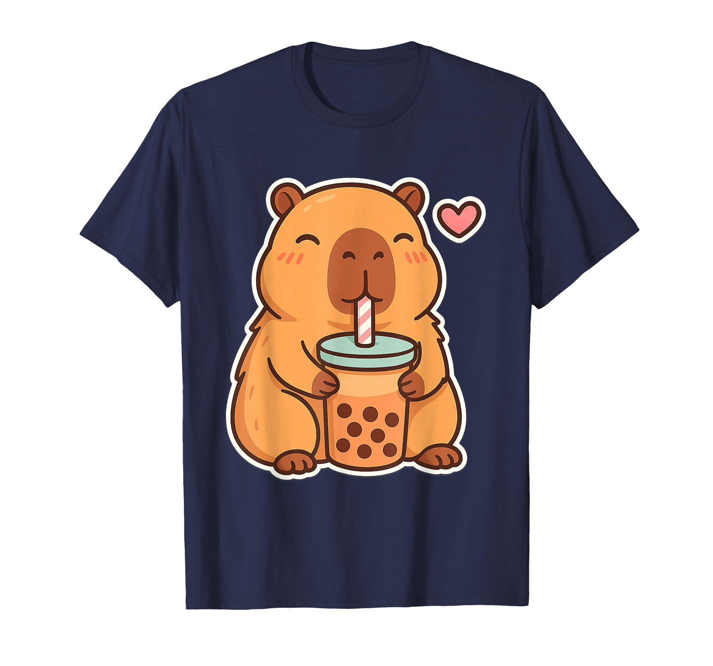 Cute Anime Capybara Kawaii Drinking Bubble Tea Lover Girls T-Shirt