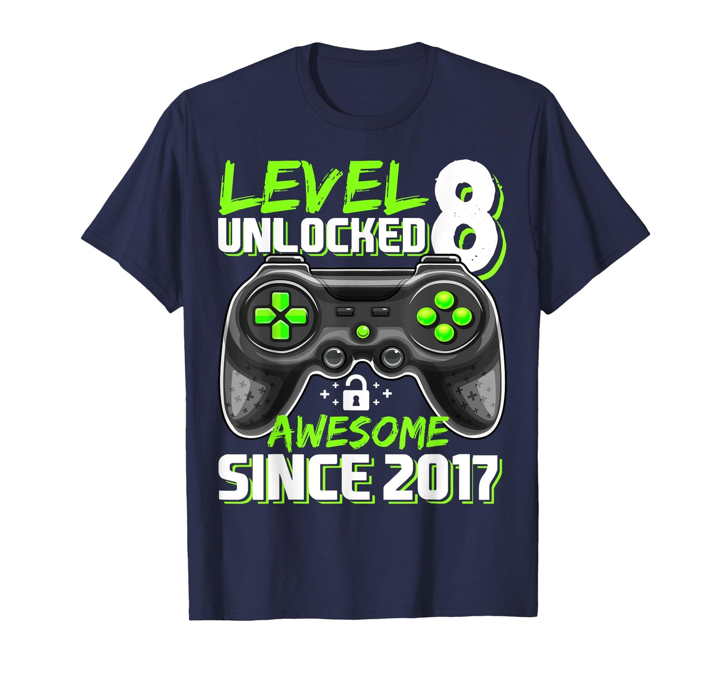 8th Birthday Boy Level 8 Gamer 8 Year Video Game Party T-Shirt