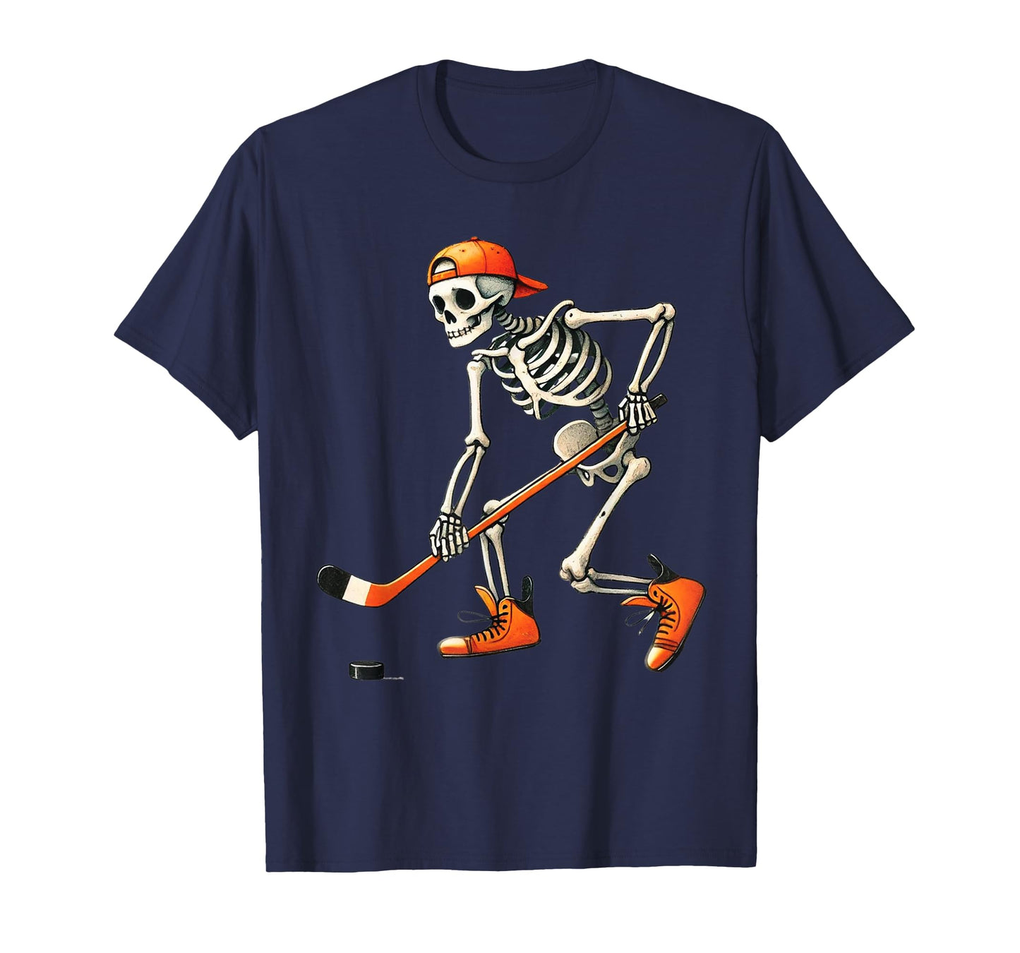 Skeleton Hockey Halloween Costume Sport Men Boys Kids Tee T-Shirt