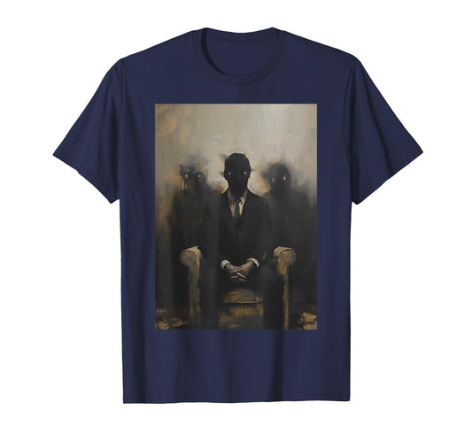 Creepy Occult Horror Dark Conspiracy Gothic Alt Demon Art T-Shirt