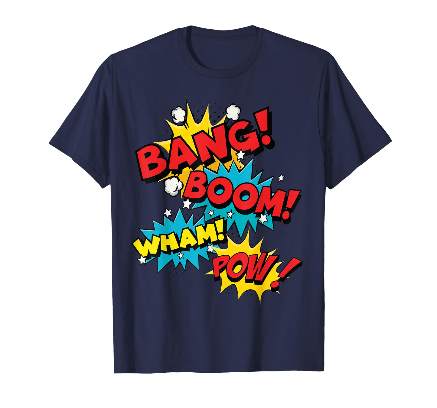 Bang Boom Pow Wham Comic Bubbles T-Shirt