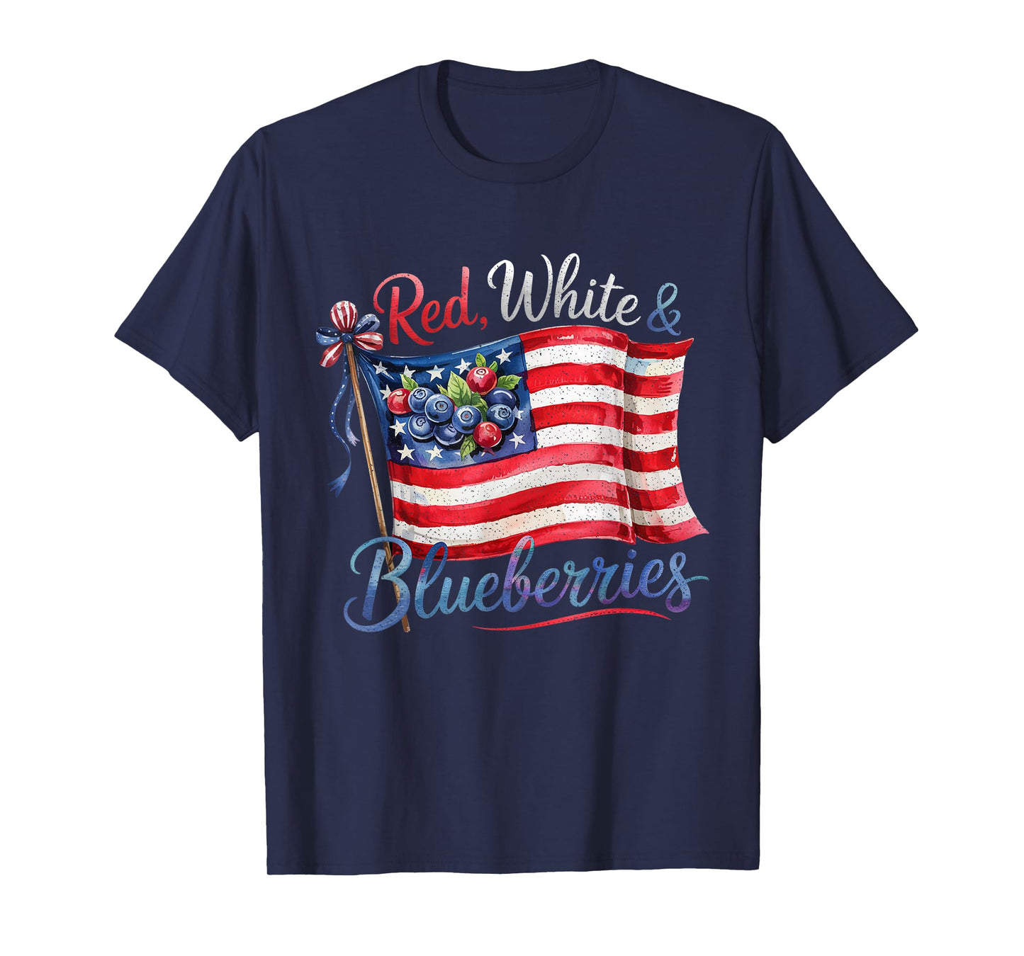 Funny Vintage Red, White and Blueberries Patriot T-Shirt