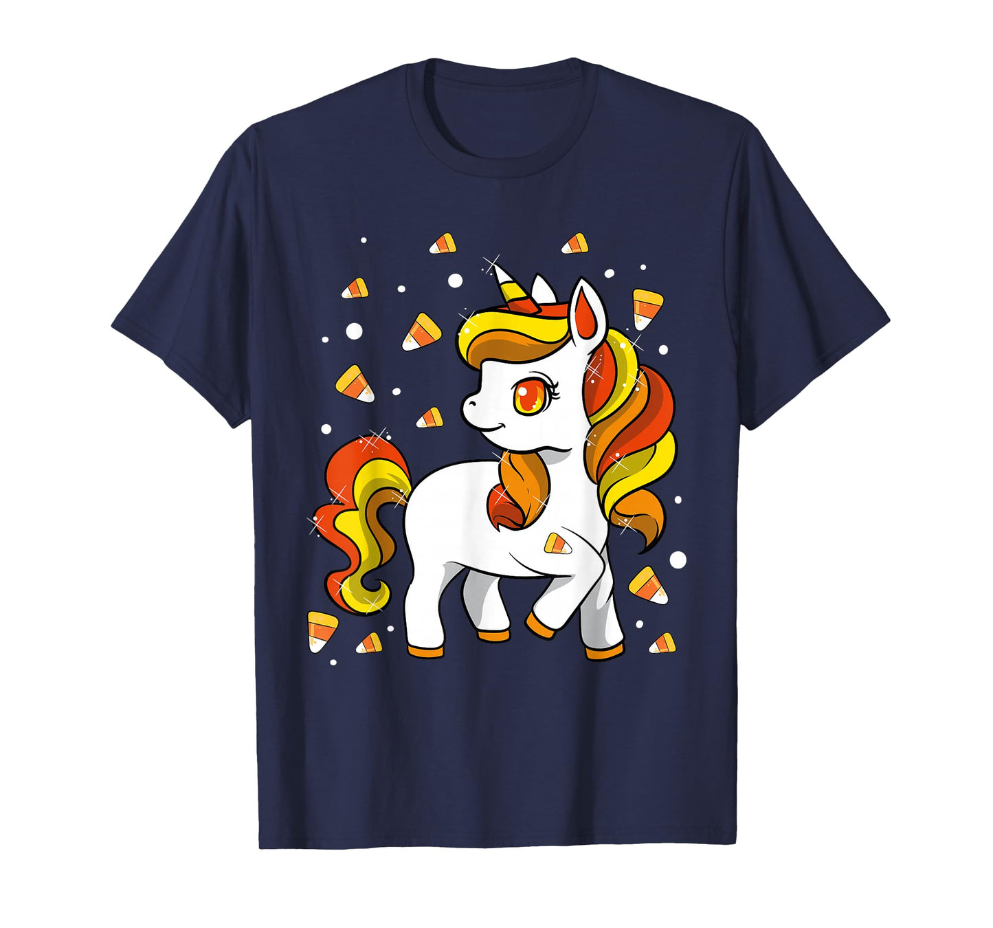 Kids Unicorn Candy Corn Halloween T-Shirt