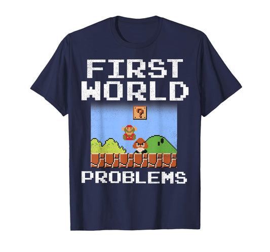 Super Mario Retro 8 Bit First World Problems Graphic T-Shirt T-Shirt